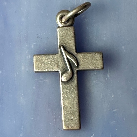James Avery Jewelry - James Avery Silver Cross Pendant with Musical Note Retired